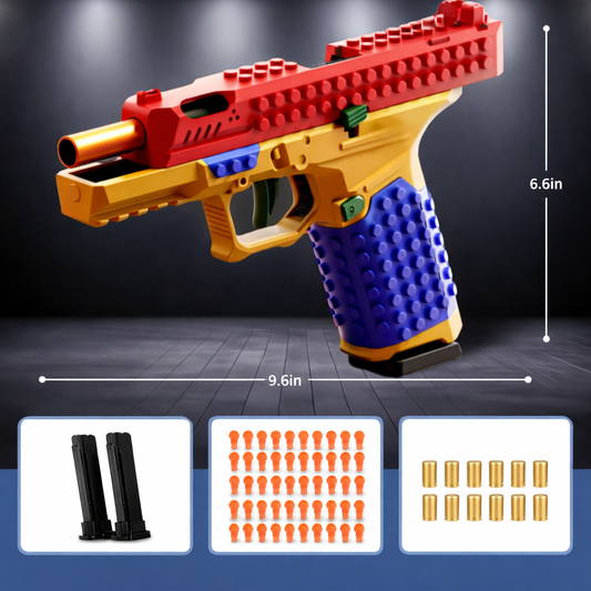 Pistolet zestaw: 2 magazynki + 100 strzałek + 12 łusek