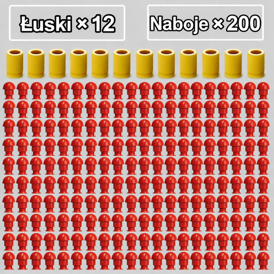 Zestaw: 12 łusek + 200 strzałek